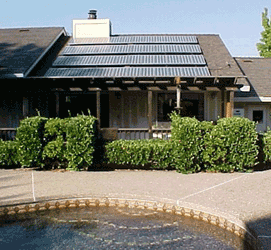Large photo of solar panels on a residential rooftop